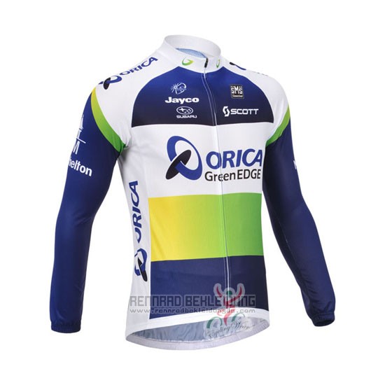 2013 Fahrradbekleidung Orica GreenEDGE Blau Trikot Langarm und Tragerhose